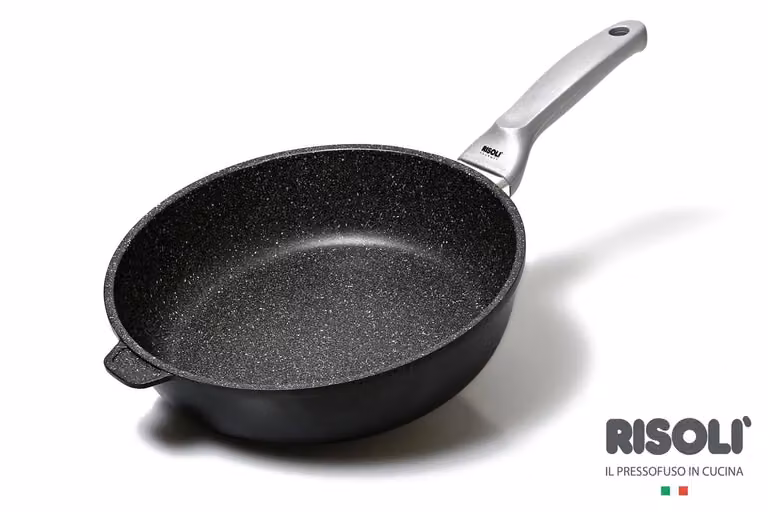 Padella Alta Granito Hard Stone ad induzione in alluminio pressofuso, un manico, diam. 24cm