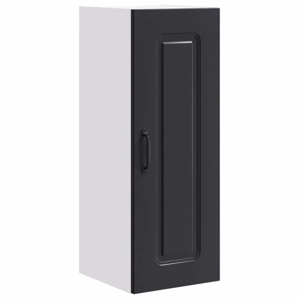 Set di 2 pensili moderni HELLOSHOP26 per cucina o soggiorno in legno composito nero L/P/H: 30 x 31 x 80 cm – 2