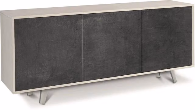 Madia 3 Ante 177x74x41 cm Ossido Bianco/Ossido Nero
