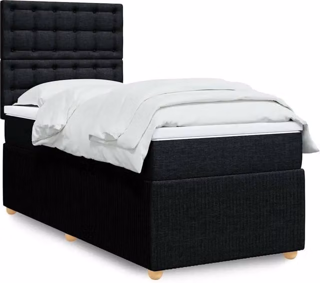 Letto Ibrido con Giroletto a Molle e Materasso vidaXL, Colore Nero e Bianco, L/P/H: 80 x 200 cm – 1