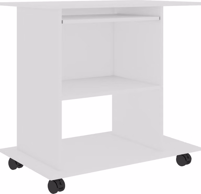 Scrivania ad Angolo Bianca 80x50x75 cm in Legno Multistrato