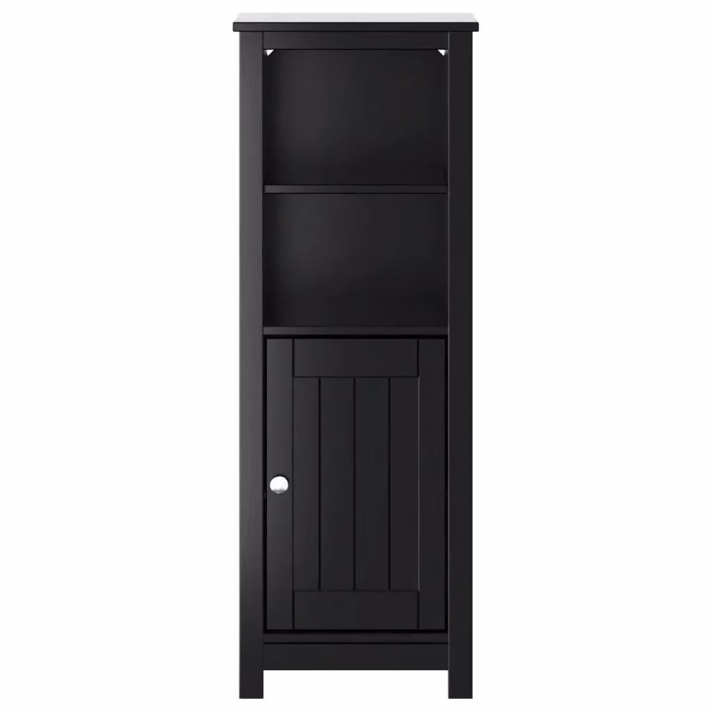 Mobiletto da bagno moderno HELLOSHOP26 in pino nero con finitura opaca L/P/H: 40 x 34 x 110 cm – 2