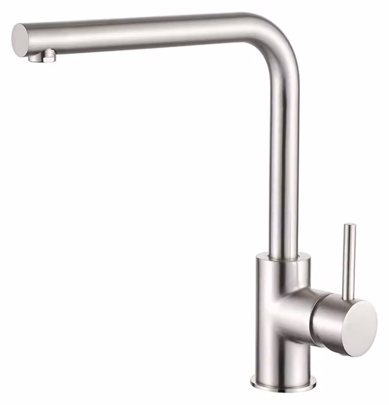 Miscelatore monocomando per lavello, design moderno, cartuccia in Vetroceramica, 35 mm (nickel satinato)