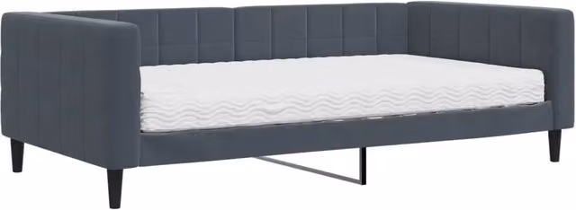 Divano letto | Sof¨¤ letto | Letto singolo con Materasso Grigio Scuro 100x200 cm in Velluto