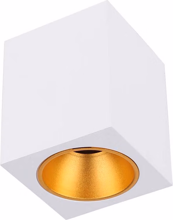 V-TAC VT-979 Portafaretto LED da soffitto montaggio a plafone quadrato GU10 colore bianco e riflettore oro sku 6692