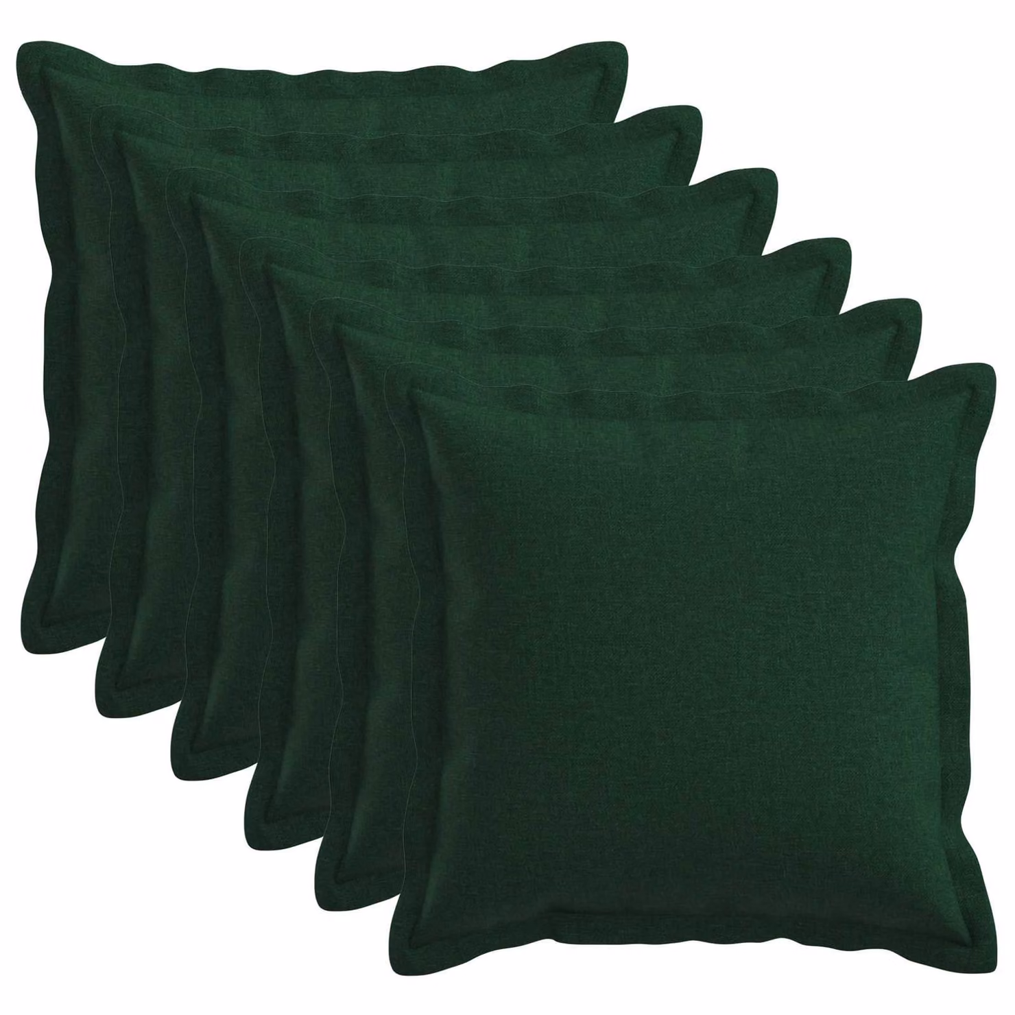 Set di 6 cuscini vidaXL HOUTEN in lino verde, quadrati, 45 x 45 x 12 cm