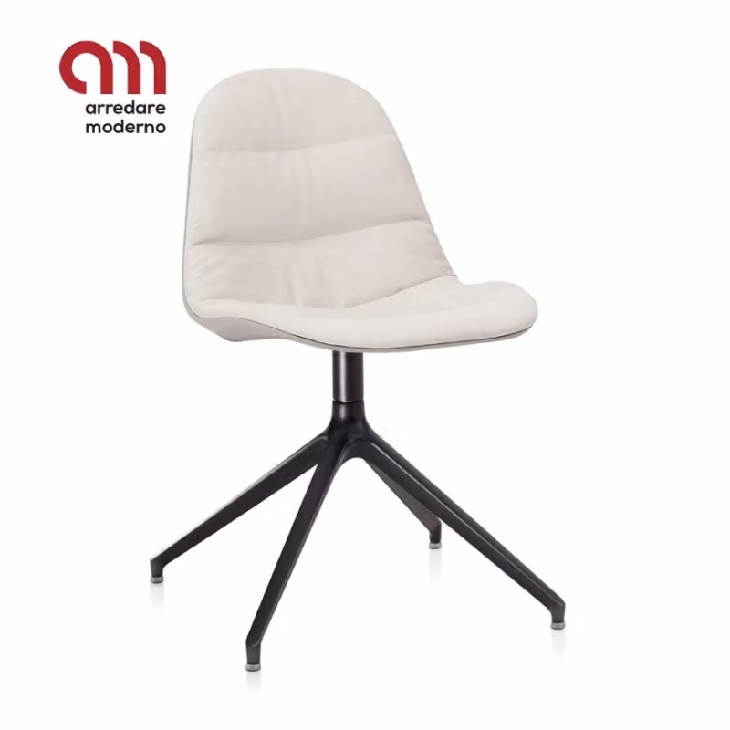 Sedia Mood Bontempi Casa girevole in alluminio rivestita