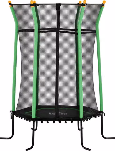 Trampolino Elastico Mini per Bambini HOMCOM con Rete di Sicurezza, Verde, Ø 163,5 cm, H 190 cm – 1