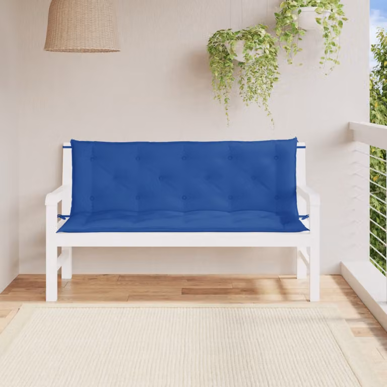 Set di 2 cuscini per panca vidaXL blu in tessuto Oxford impermeabile e traspirante L 150 x P 50 x H 7 cm