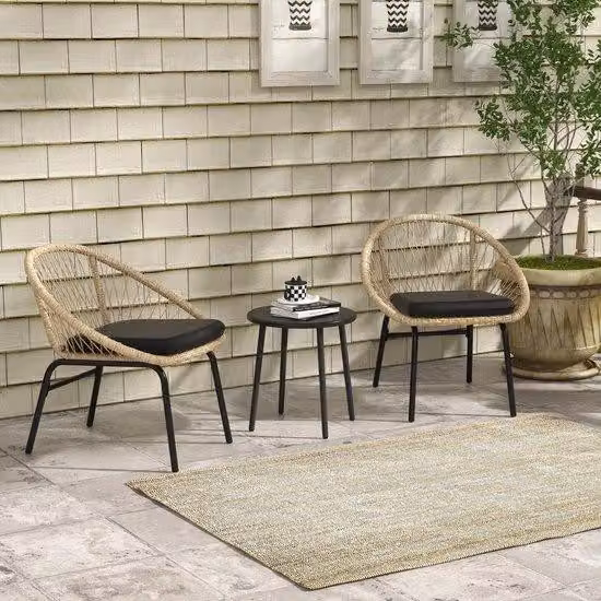 Set di mobili da giardino in rattan - Mobili da balcone in polyrattan resistenti alle intemperie con rivestimento in poliestere