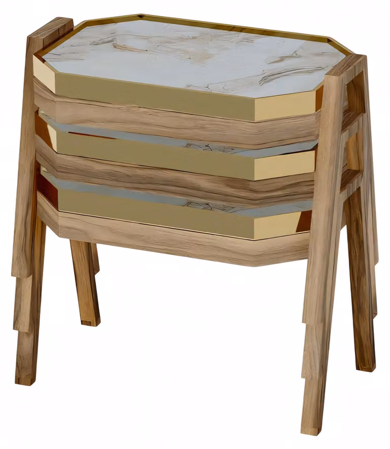 Elegantes braunes Holz Couchtisch-Set modern und stilvoll
