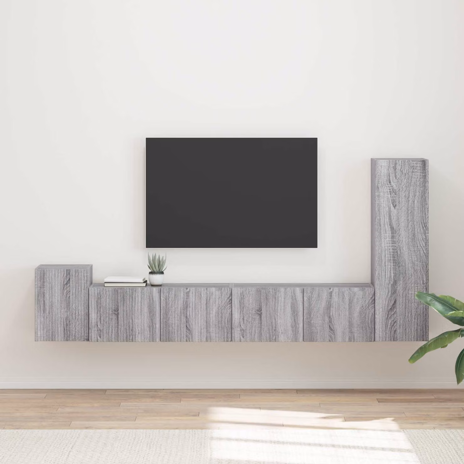 Set mobile TV moderno vidaXL in 3 pezzi Grigio Sonoma in legno e MDF