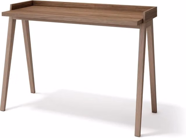 Scrivania Herdasa effetto noce gambe faggio 81x111x50cm