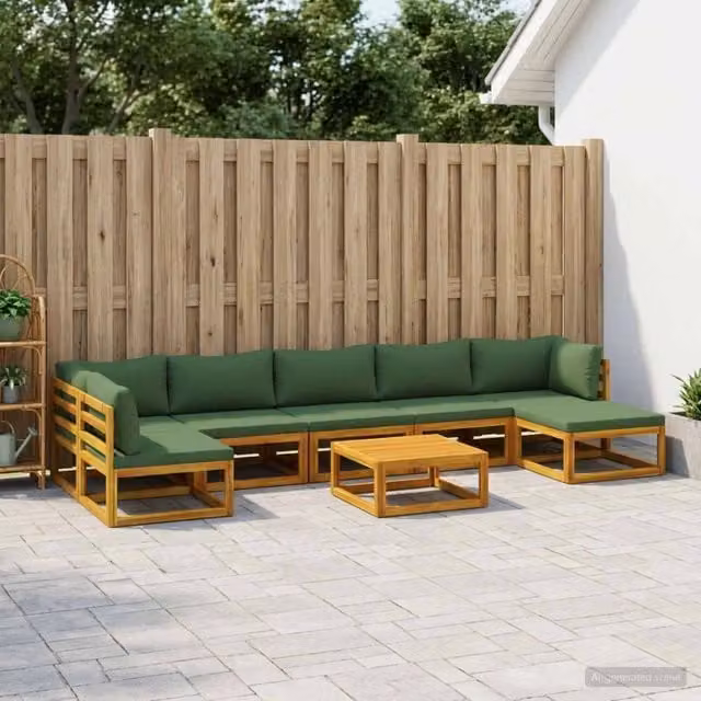 Set di divani 8 pz Naturale Legno di Acacia Massello 3417275