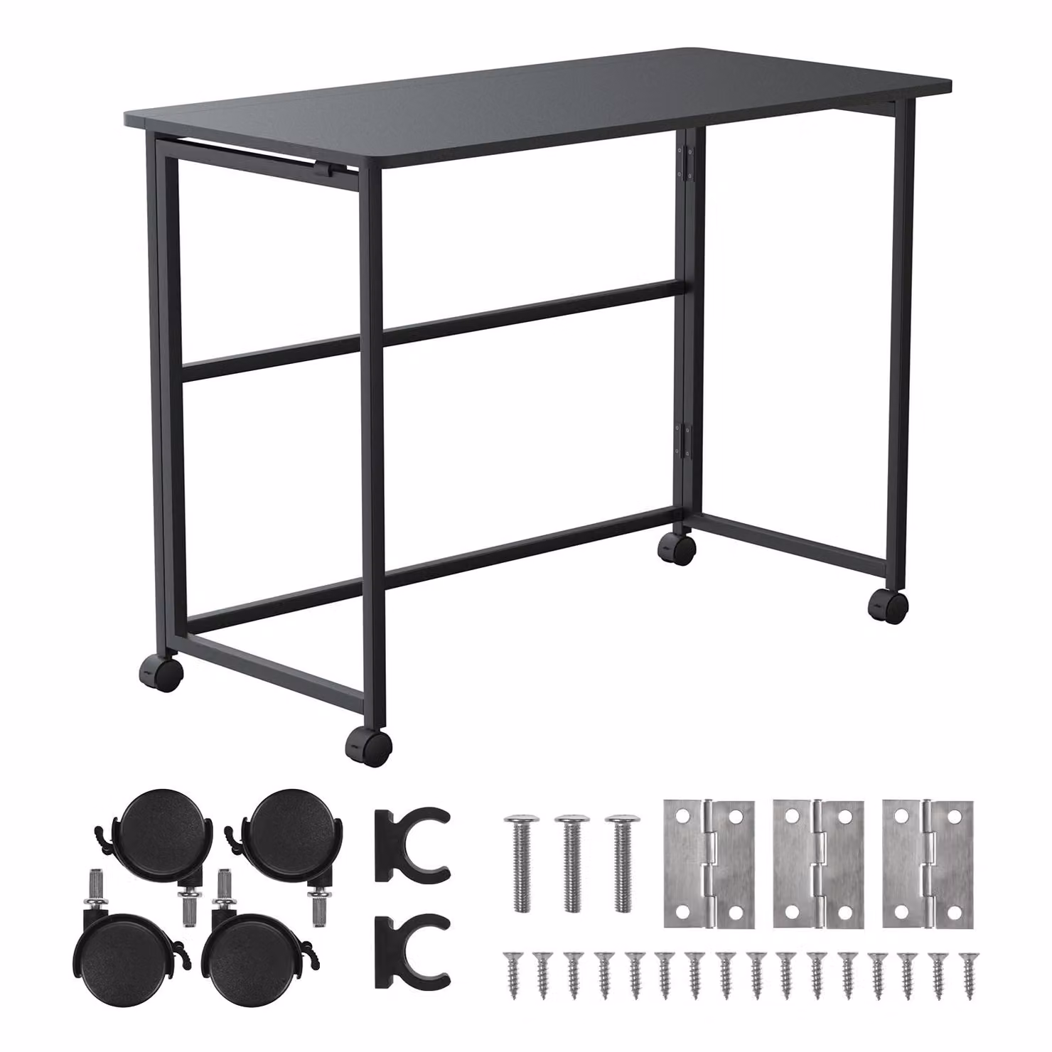 Tavolo pieghevole Maclean nero piano mobile 100x50cm max. 50kg MC-1250 B