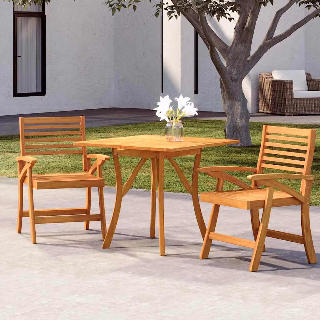 Set da pranzo per giardino vidaXL in legno di acacia marrone, 3 pezzi