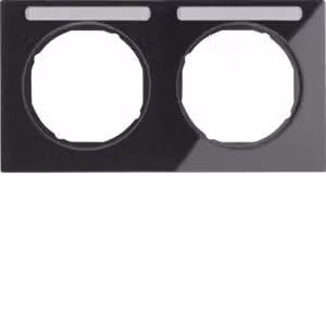 Berker 10122235 Cornice con campo di scrittura, nera lucida, Berker R.3
