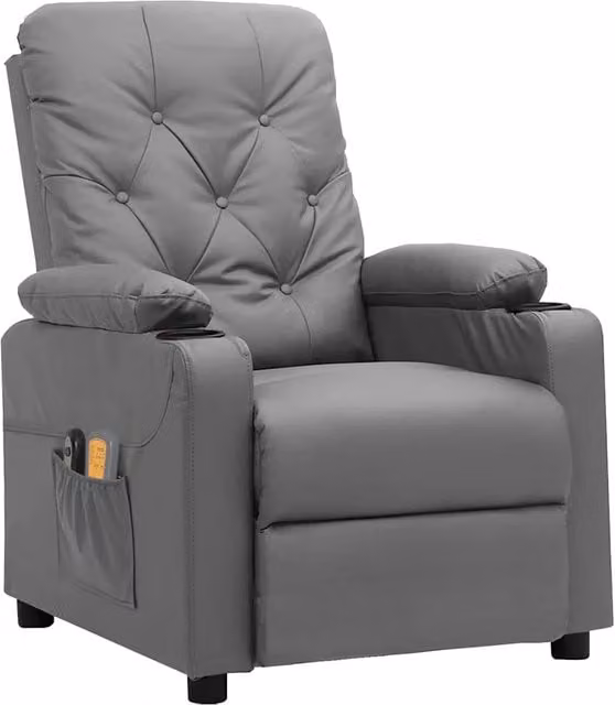 Divano Sedia-Poltrona Massaggiante Elettrica Grigio Similpelle 408864