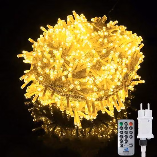 Filare luminoso da esterno bianco caldo, 20 m, 200 LED