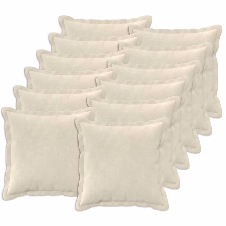 vidaXL Cuscino con cuscino HOUTEN 12 pz Crema Fleece in microfibra