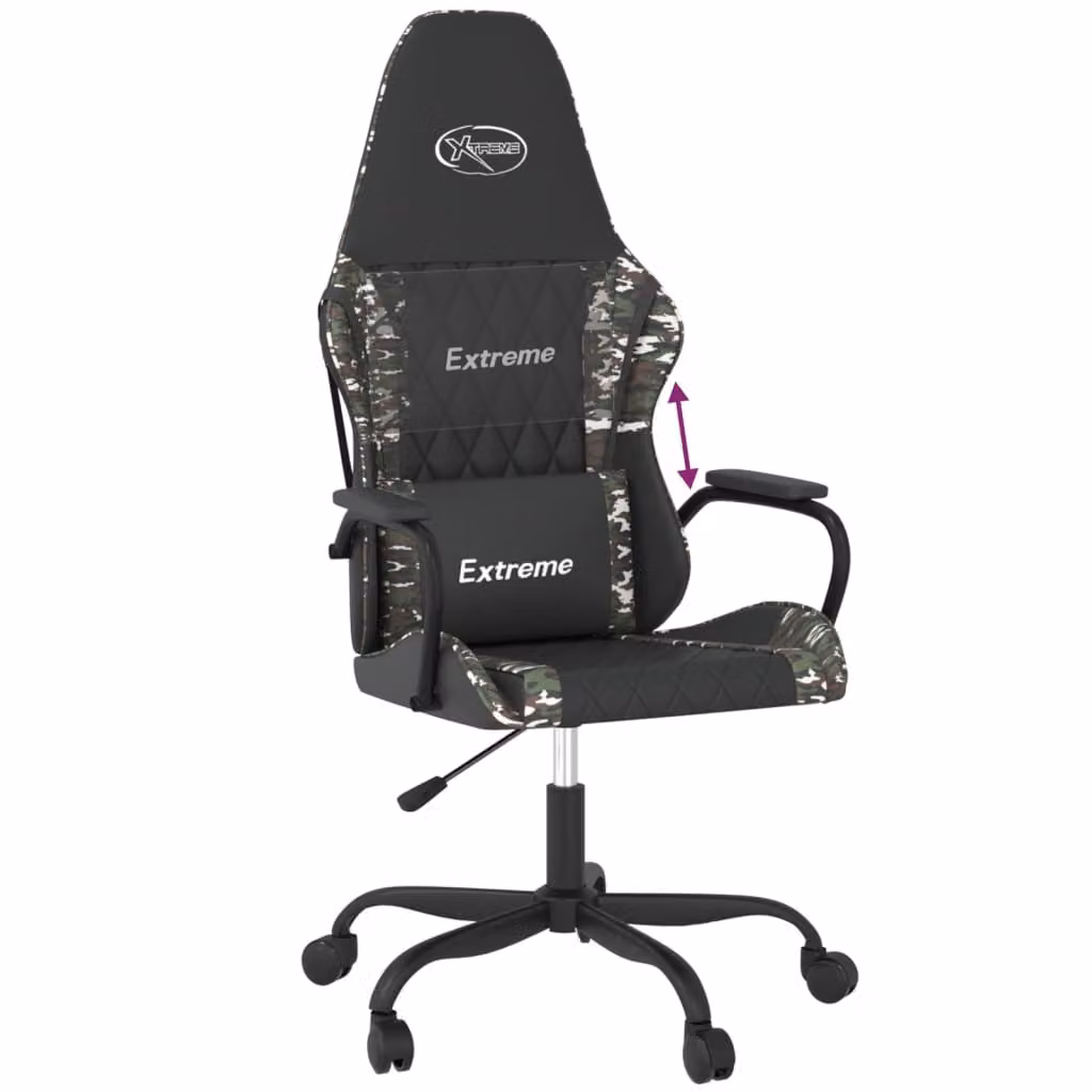 Sedia da Gaming Nero e Mimetico in Pelle finta