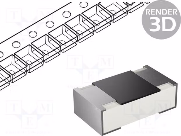 Resistenza: film spesso, montaggio superficiale (SMD) 0805, tolleranza 1%, 845Ω, potenza 0,125W, temperatura di esercizio -55÷125°C, codice prodotto 0805S8F8450T5E