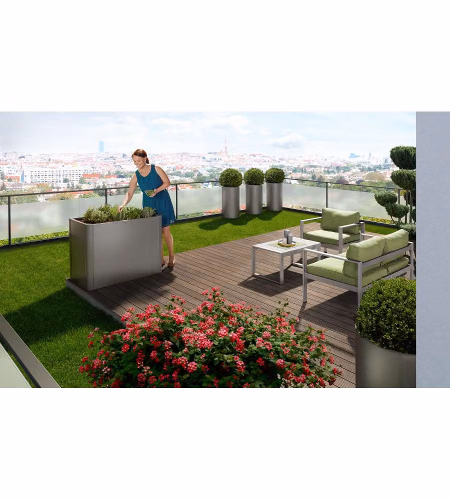 Fioriera Belvedere MAXI Gr. 100 grigio quarzo metallizzato