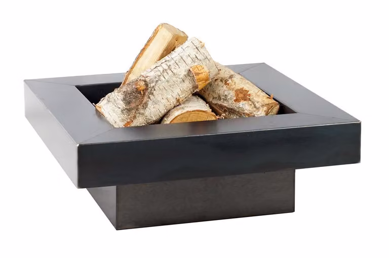 Ciotola da fuoco quadrata Gardener su base | 60x60cm x H 22cm