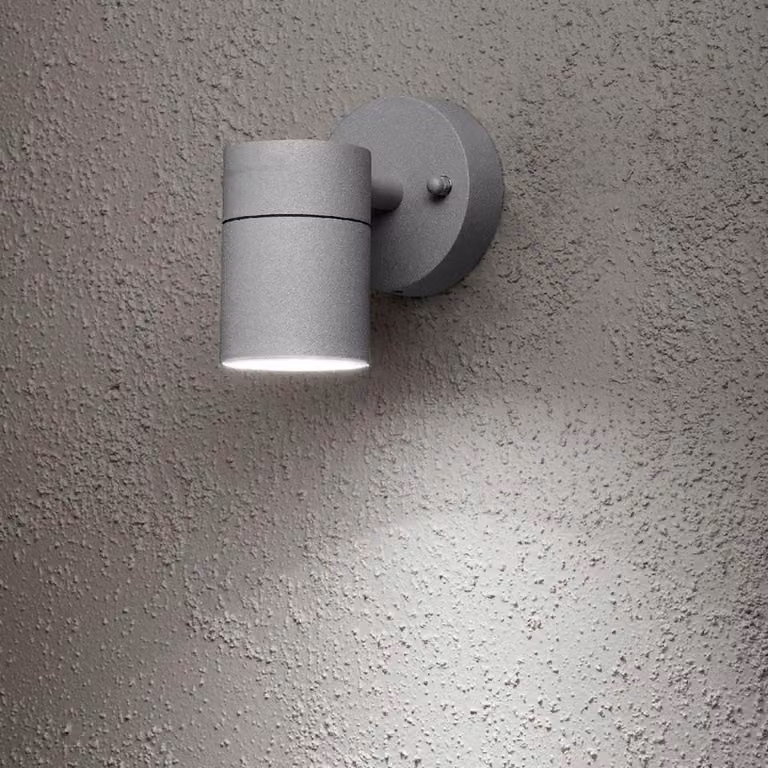 Applique Konstsmide Modena in alluminio laccato grigio e vetro trasparente