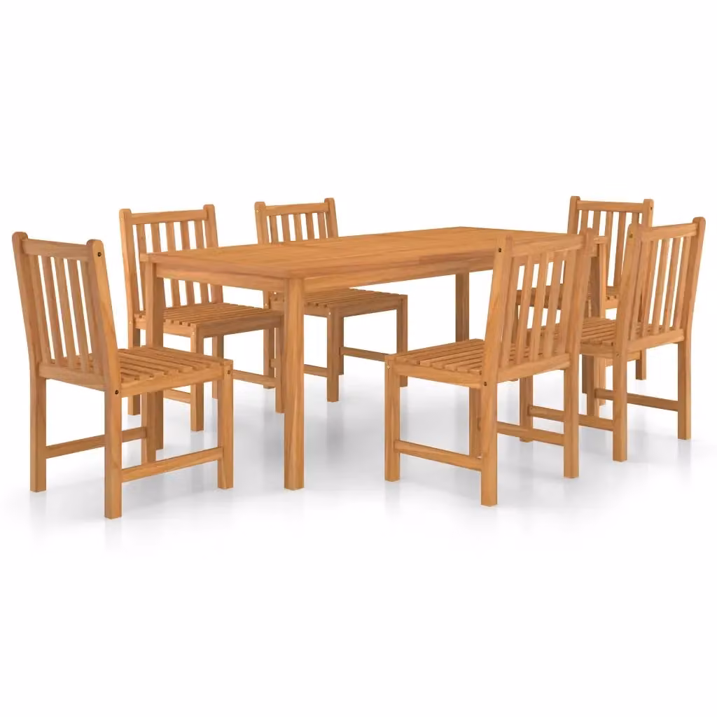 Set da pranzo da giardino vidaXL in legno di teak marrone, 7 pezzi, L: 180 cm x P: 90 cm – 2