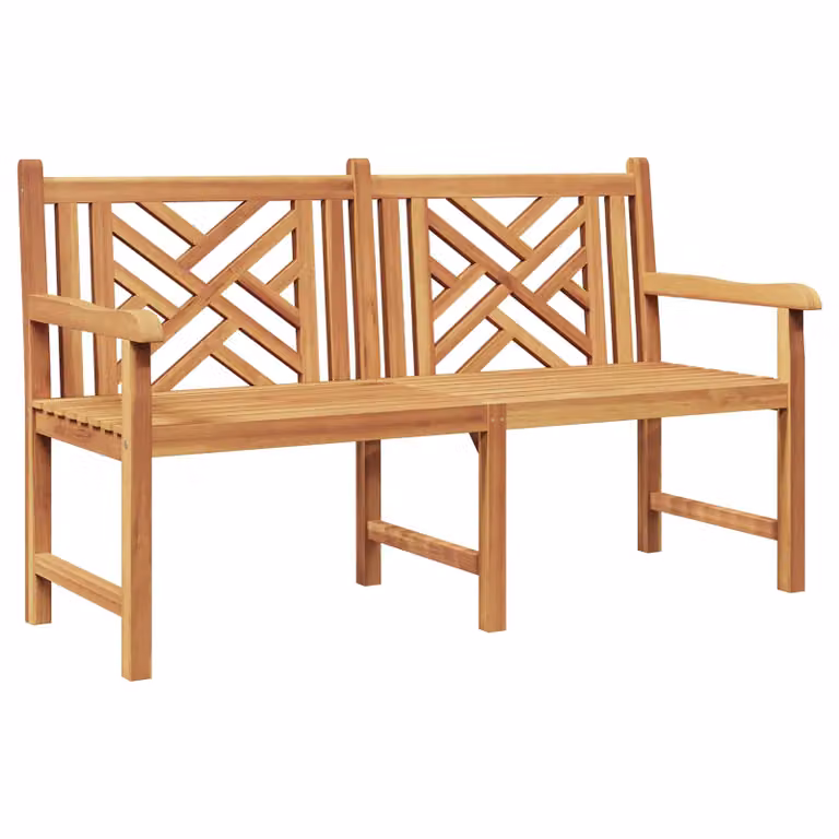 Panchina da giardino vidaXL in legno di teak marrone con braccioli L/P/H: 150 x 60 x 90 cm