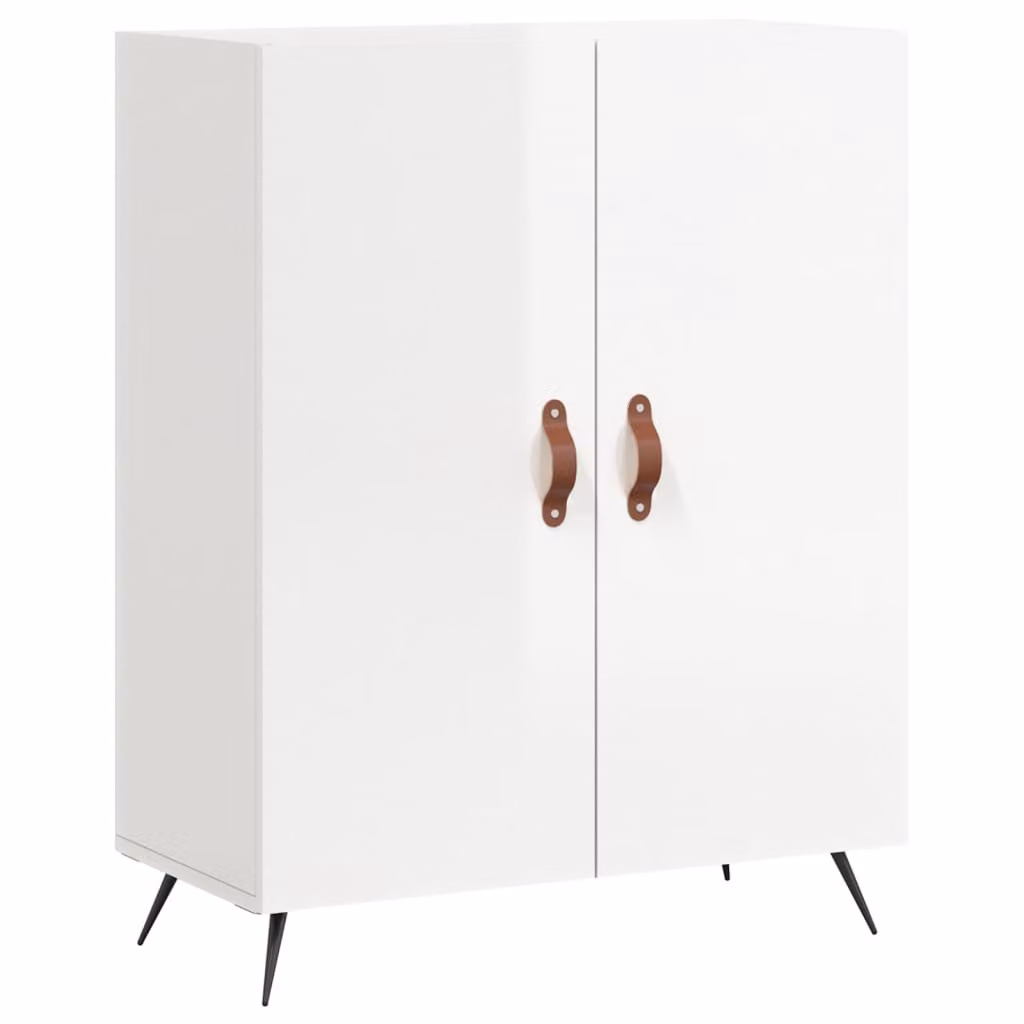 Credenza 69,5x34x90 cm in Legno Multistrato Bianco Lucido