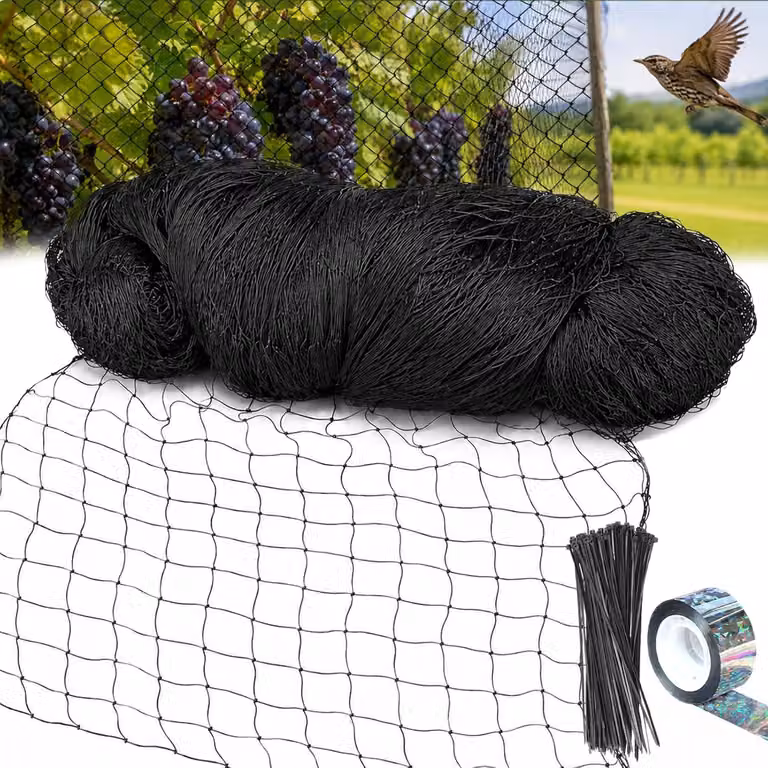 Rete protettiva per uccelli, dimensioni 15 x 15 metri, struttura a maglia, ideale per stagni da giardino