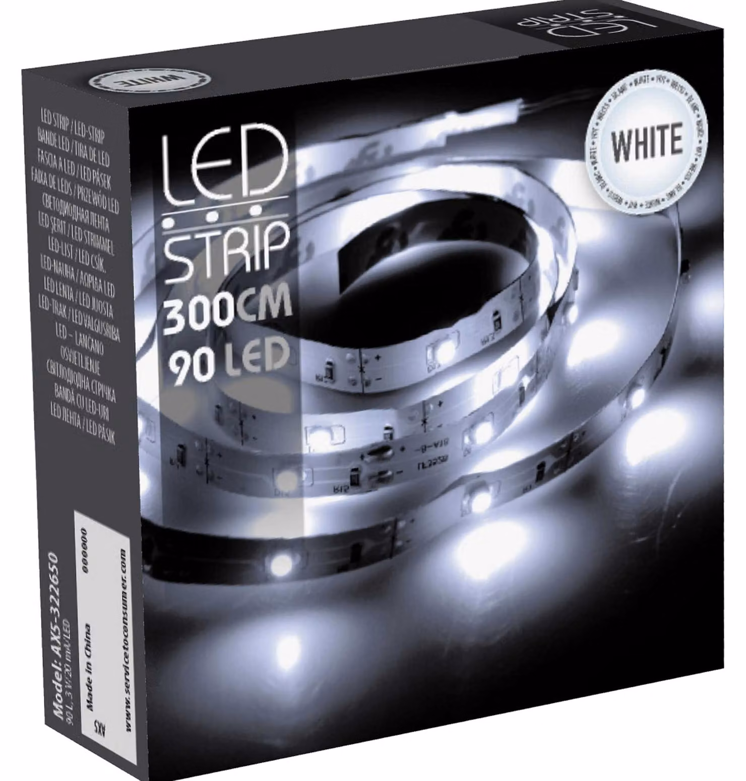 Striscia luminosa a LED batteria bianco freddo 90 LEDS striscia lunga 3 m