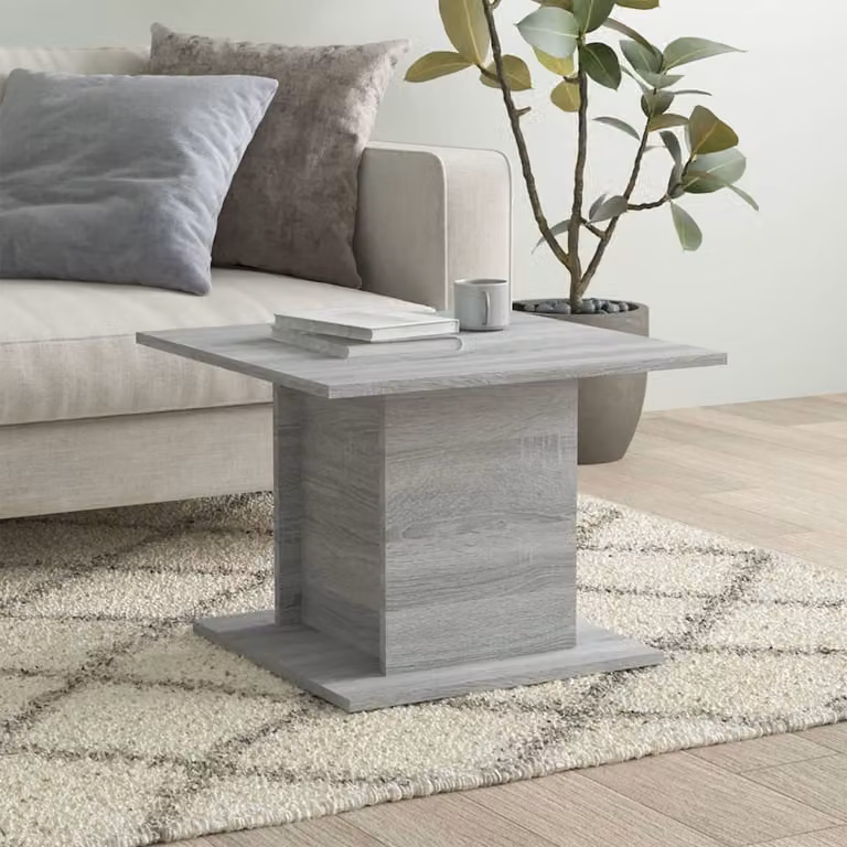 The Living Store Tavolino Grey Sonoma 55,5x55,5x40 cm Materiale a base di legno