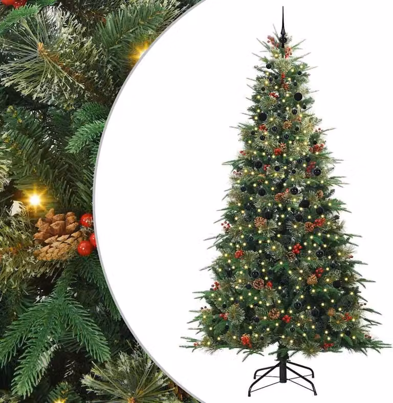 Albero di Natale Artificiale con Rami Pieghevoli Verde 240 cm