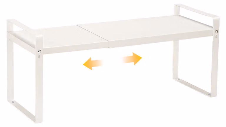 Ripiano estendibile per armadi Cozary (37-63 cm), ripiano per cucina, robusto metallo per spezie