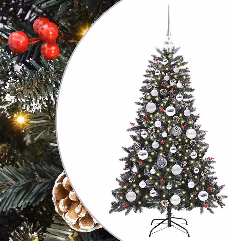 Albero di Natale artificiale verde 120 cm PVC, plastica e acciaio