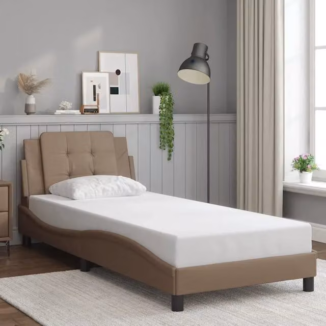 Giroletto senza materasso Zadar vidaXL in similpelle beige L 80 x P 200 cm