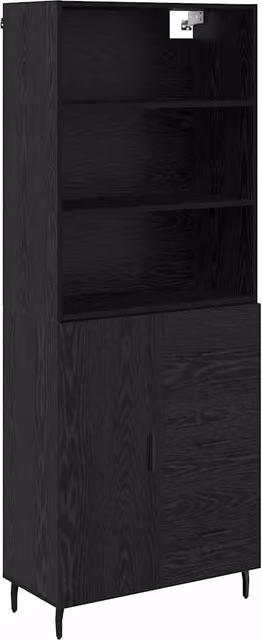 Credenza | Madia | Buffet da pranzo | Armadio da pranzo con cassetto Rovere Nero 69,5 x 34 x 180 cm