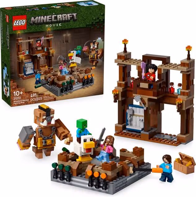 Lego Minecraft Magione della foresta: ring di combattimento multicolore, 491 pezzi – 2