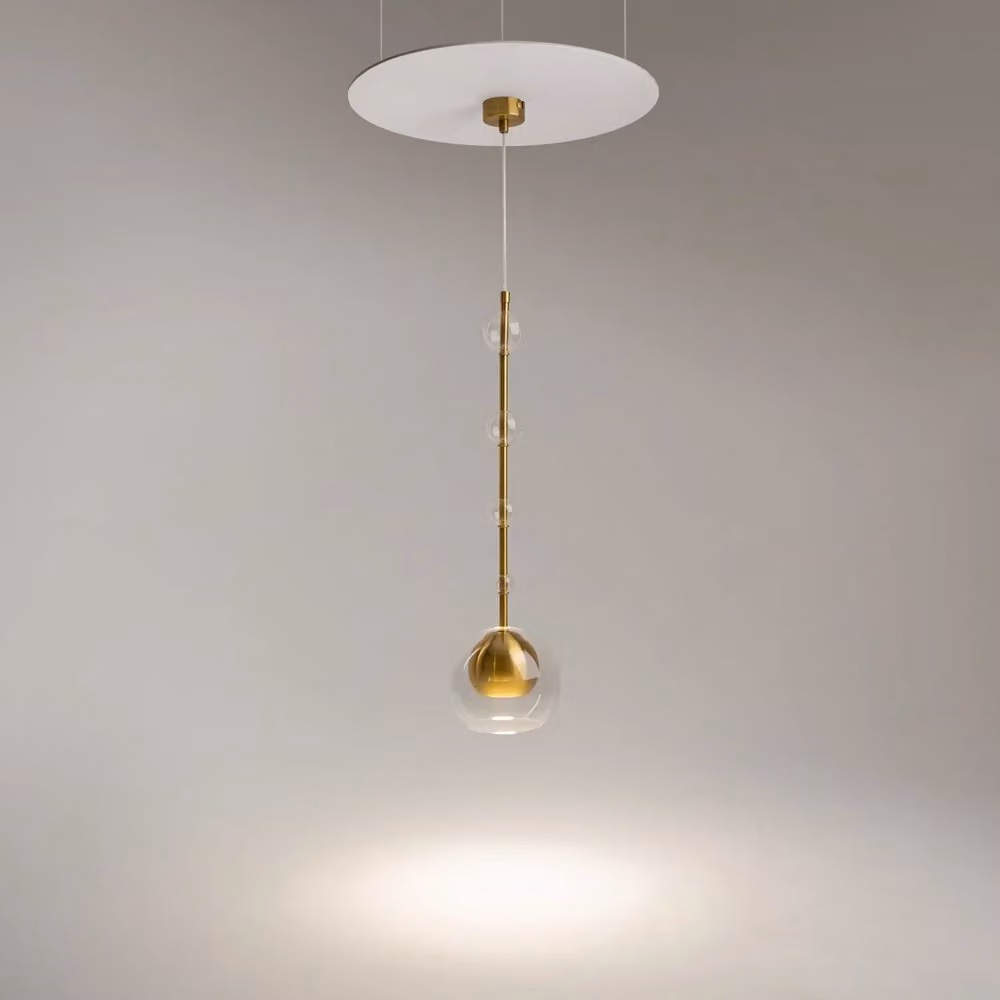 Maytoni Lampada a Sospensione Moderna Ros con Vetro Trasparente e Finitura Ottone o Nero, Attacco GU10 – 2