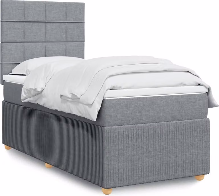 Maison Exclusive - Giroletto a Molle con Materasso Grigio Chiaro100x200 cm Tessuto