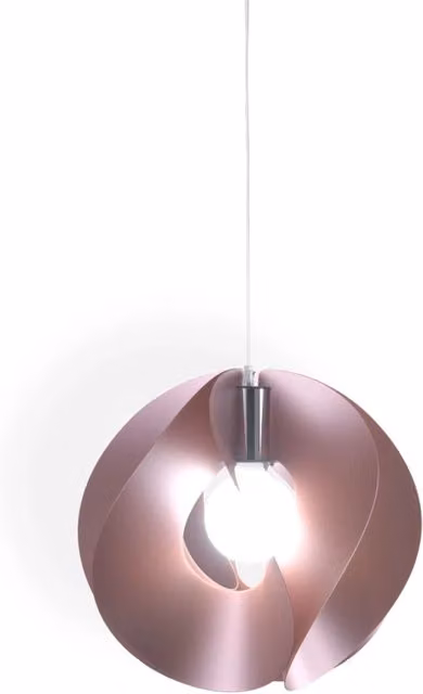 Lampada a sospensione moderna Atom Polilux Linea Zero in metallo e plastica rosa e cromo con attacco E27 – 1