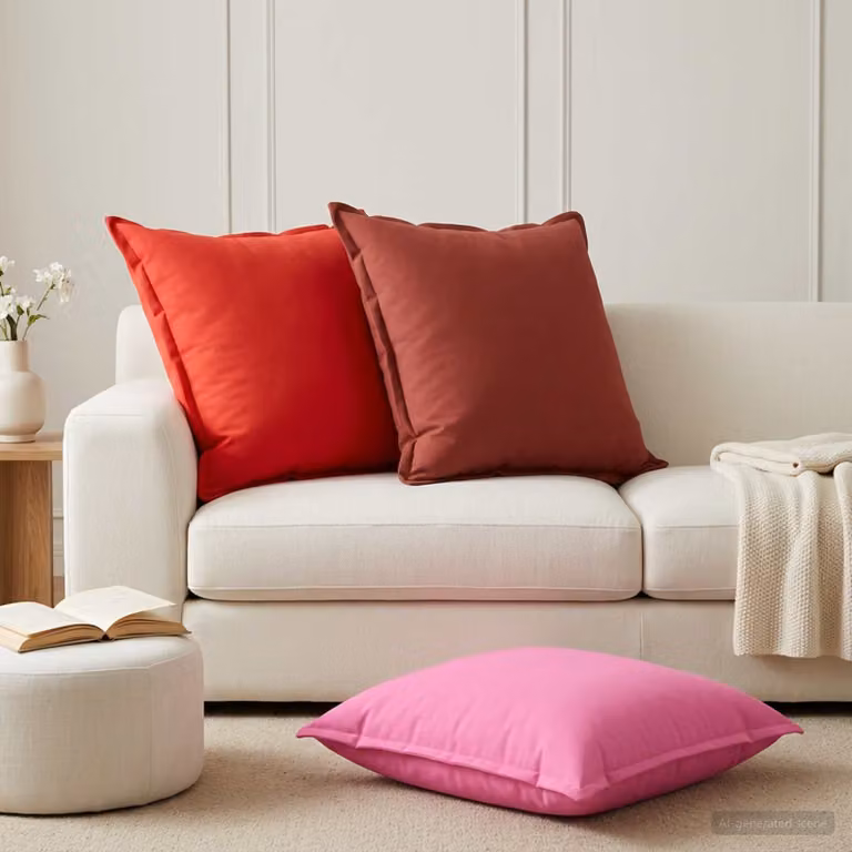 Set di 2 federe vidaXL HOUTEN rosse in poliestere, L 70 cm x P 70 cm