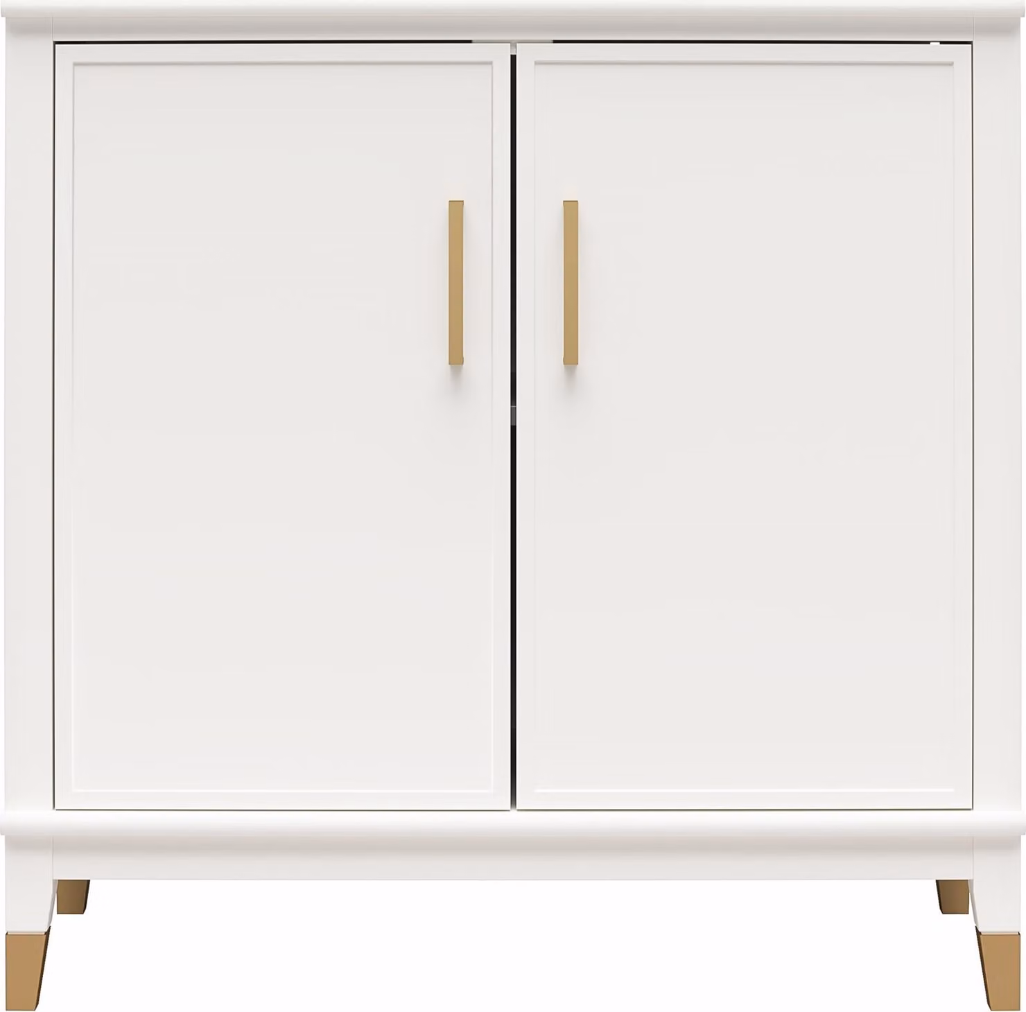 Comò >Bendik< 2 ante, 1 ripiano, bianco, MDF - 84x84x40 cm (LxAxP)