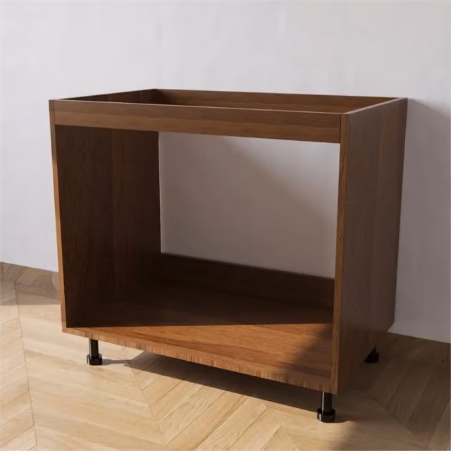 Base lavello Calandrelli in noce senza ante per cucina, L 90 x P 55,5 x H 72 cm