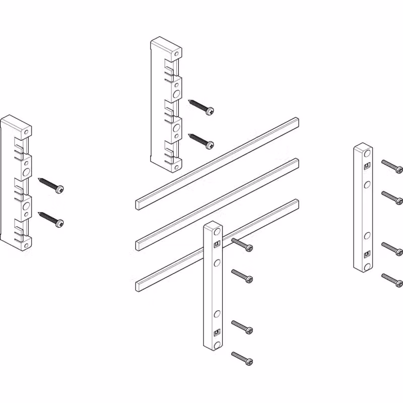 Modulo barra collettrice ABN piatto 1FB/2RE 60 mm con rame 12x5 mm, a 3 poli, EBM 32 mm MFSC12613