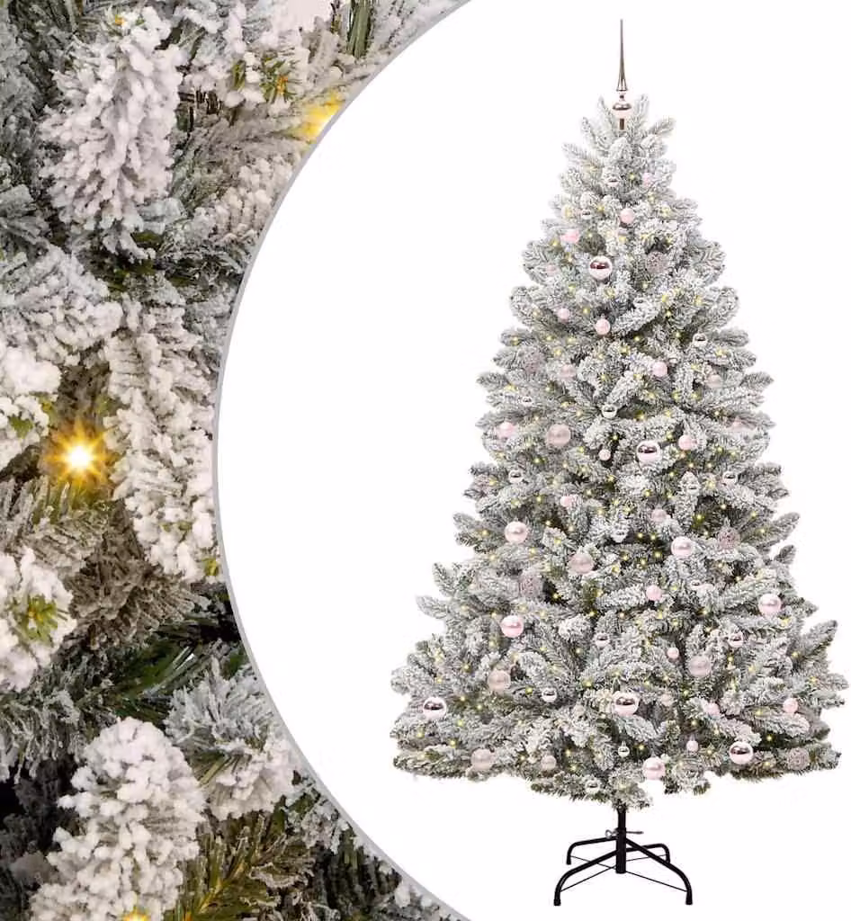 Albero di Natale artificiale con 300 LED Verde e Bianco 210 cm