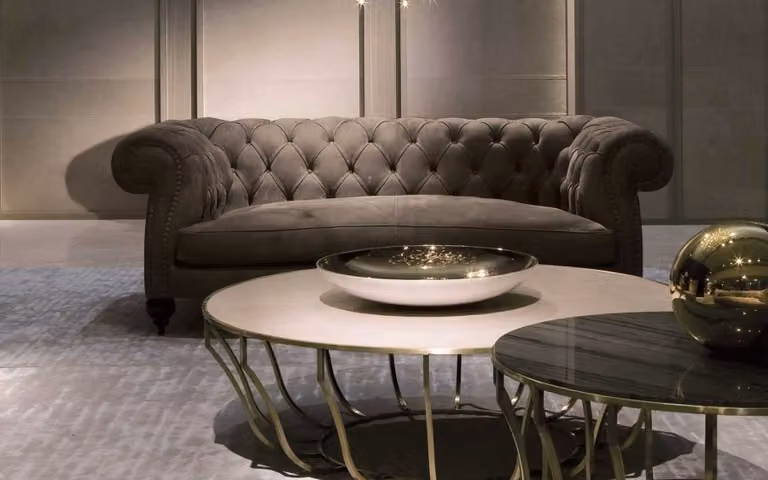 Chesterfield Design Luxus Polster Sofa Couch Sitz Garnitur Leder #281